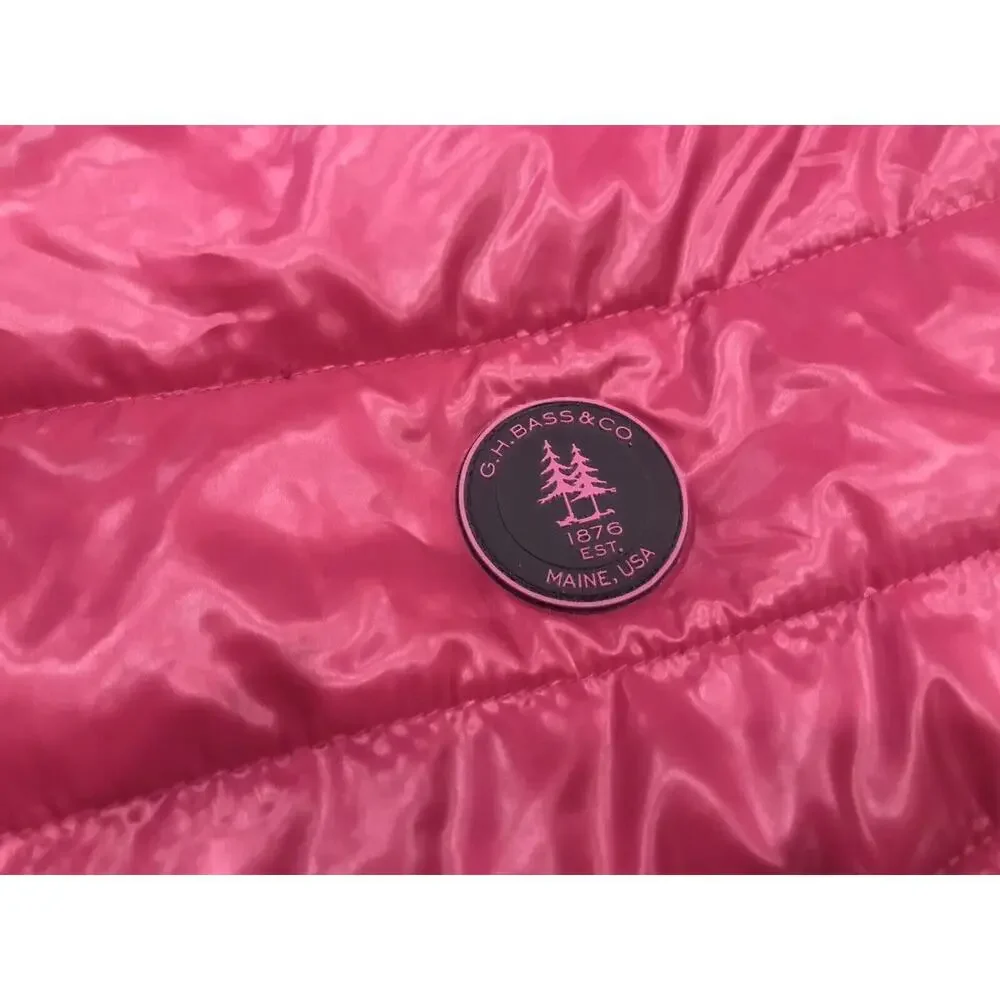 NEW G.H. Bass & Co. Dog Size M Hooded Puffer Coat Pink